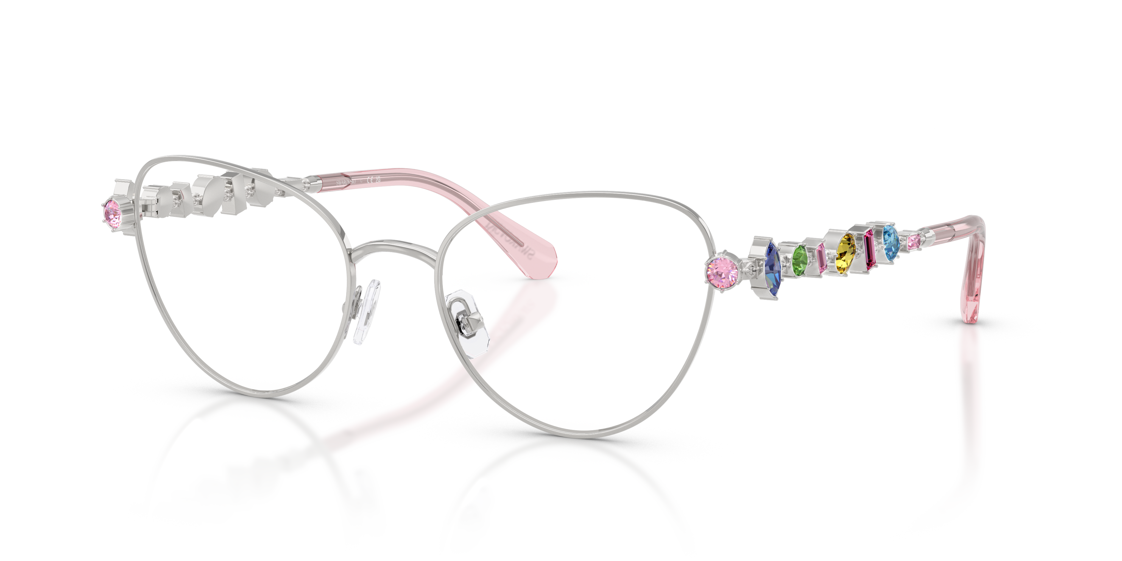 SK1024 Silber MetallEyeglass Frames von B24, Dreiviertelansicht