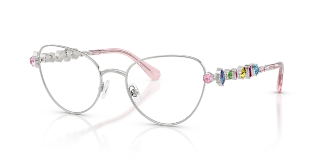 SK1024 Zilver MetaalEyeglass Frames van B24, Hoekweergave