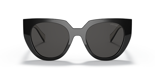 PR 14WS Zwart & talk AcetaatSunglass Frames van B24, Vooraanzicht