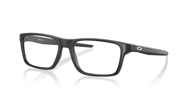 Port Bow High Resolution Collection Schwarz satiniert KunststoffEyeglass Frames von B24, Dreiviertelansicht