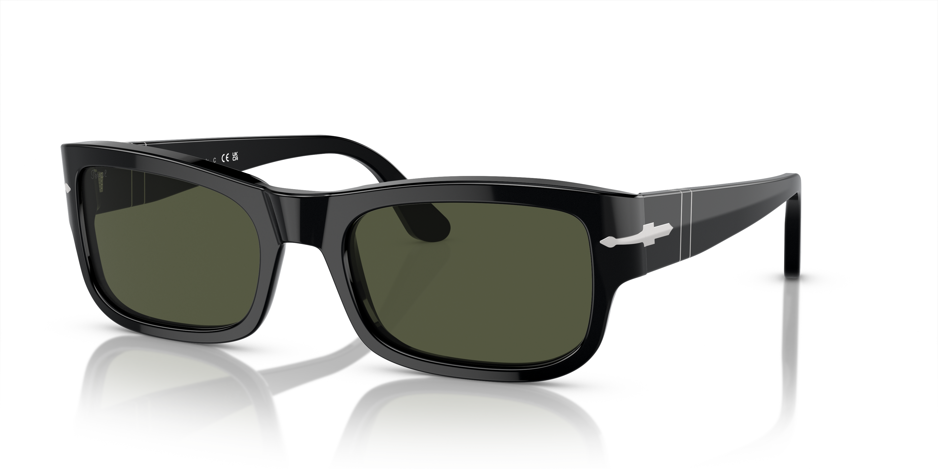 PO3326S Schwarz AcetatSunglass Frames von B24, Dreiviertelansicht