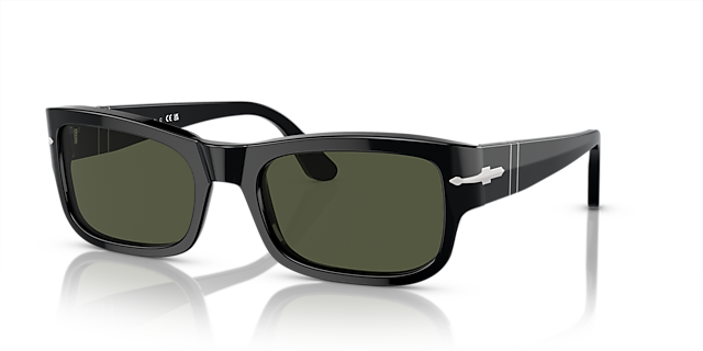 PO3326S Zwart AcetaatSunglass Frames van B24, Hoekweergave