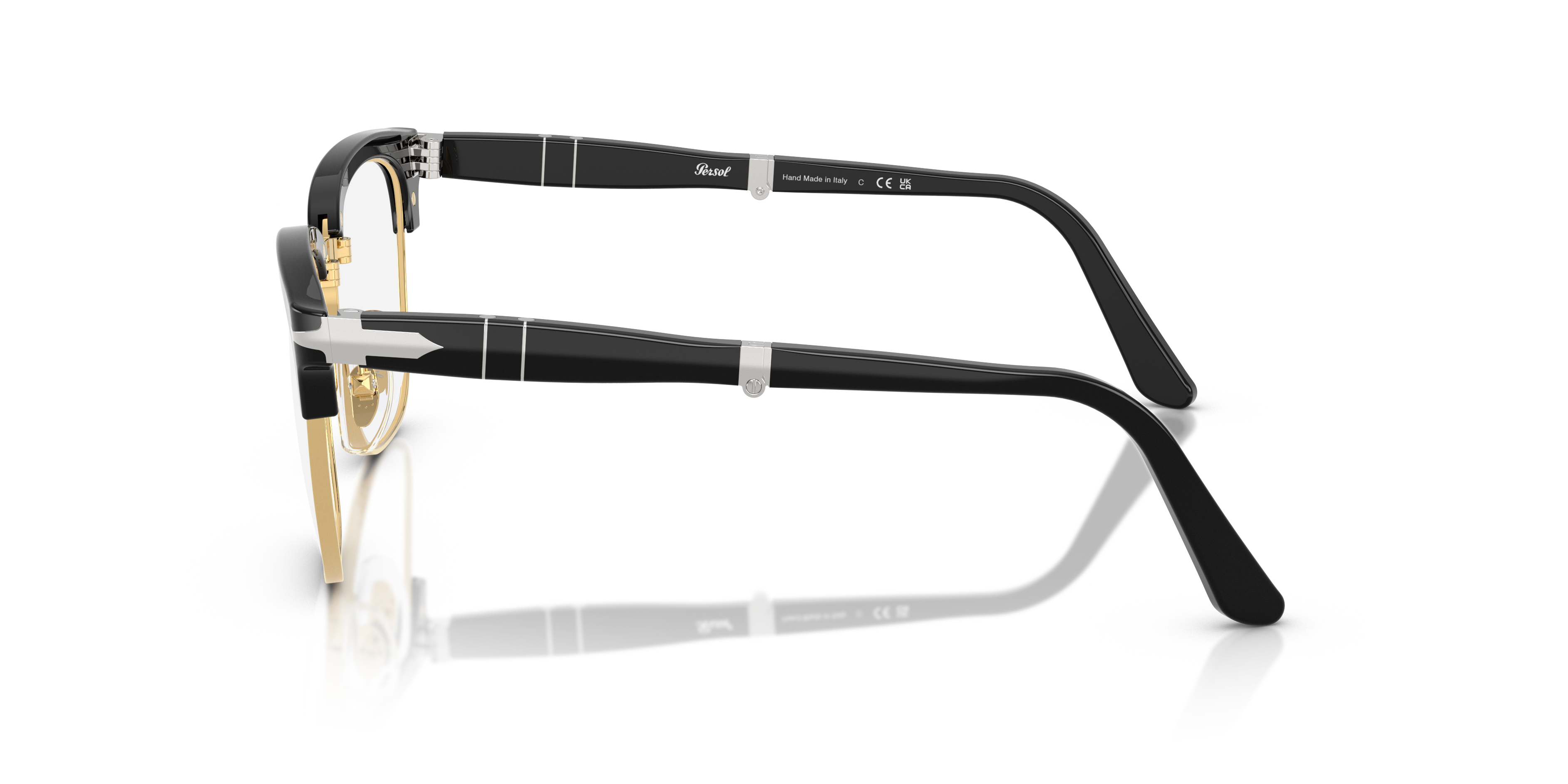 PO3375V Schwarz AcetatEyeglass Frames von B24, Seitenansicht