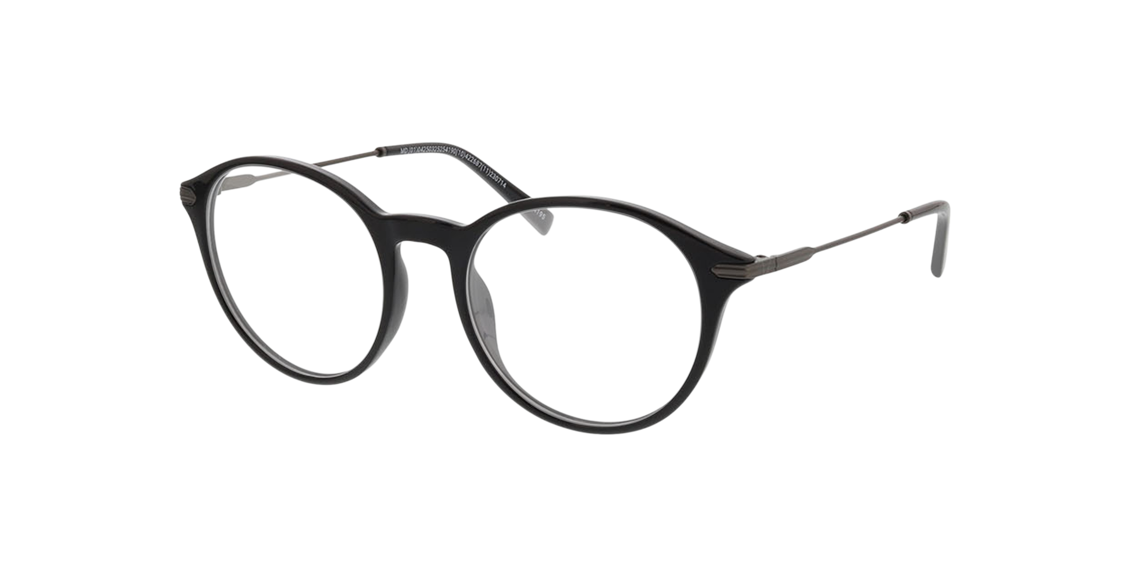 Omaha Zwart  &  mat gunmetal KunststofEyeglass Frames van B24, Hoekweergave