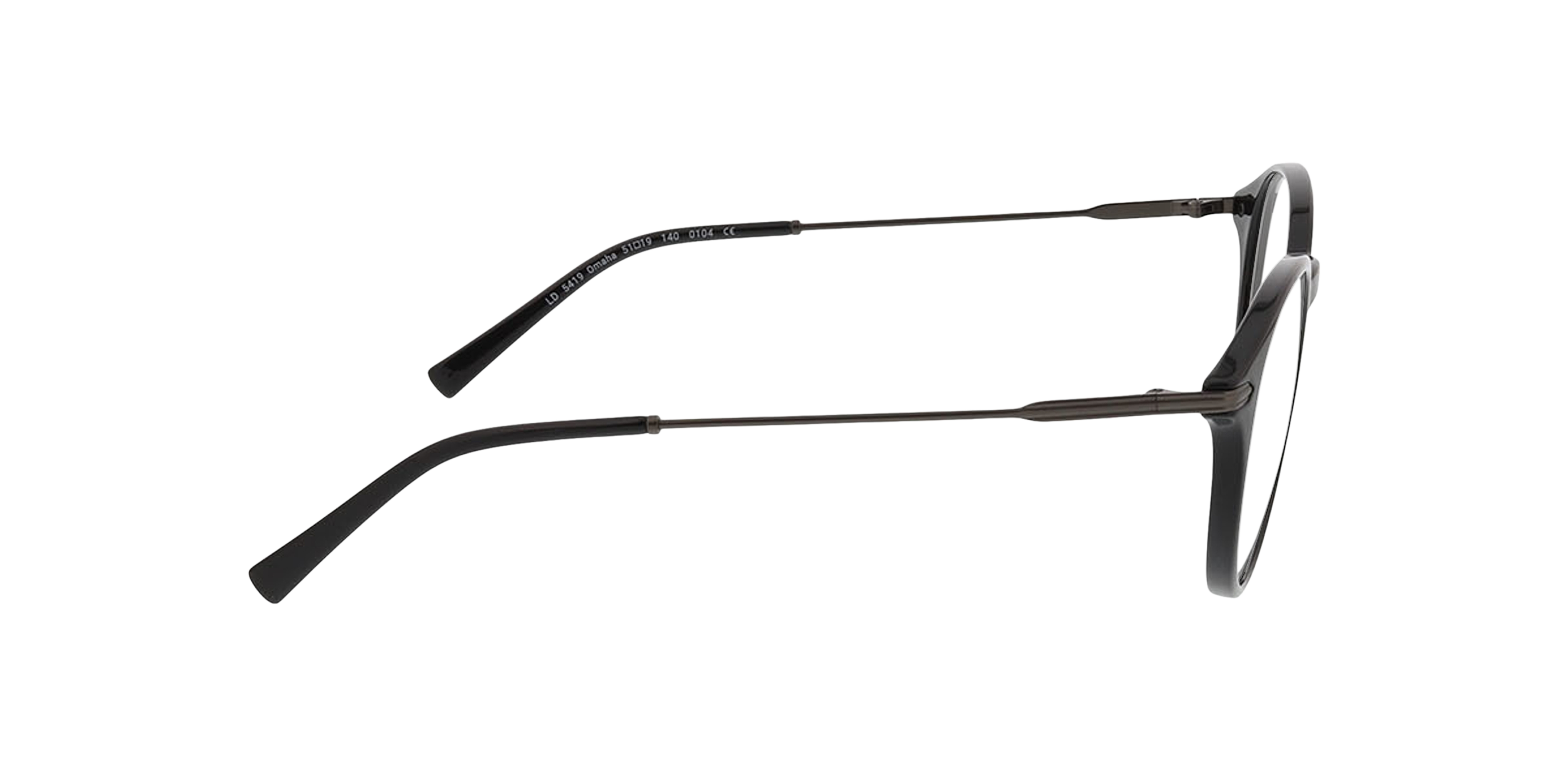 Omaha Zwart  &  mat gunmetal KunststofEyeglass Frames van B24, Zijaanzicht