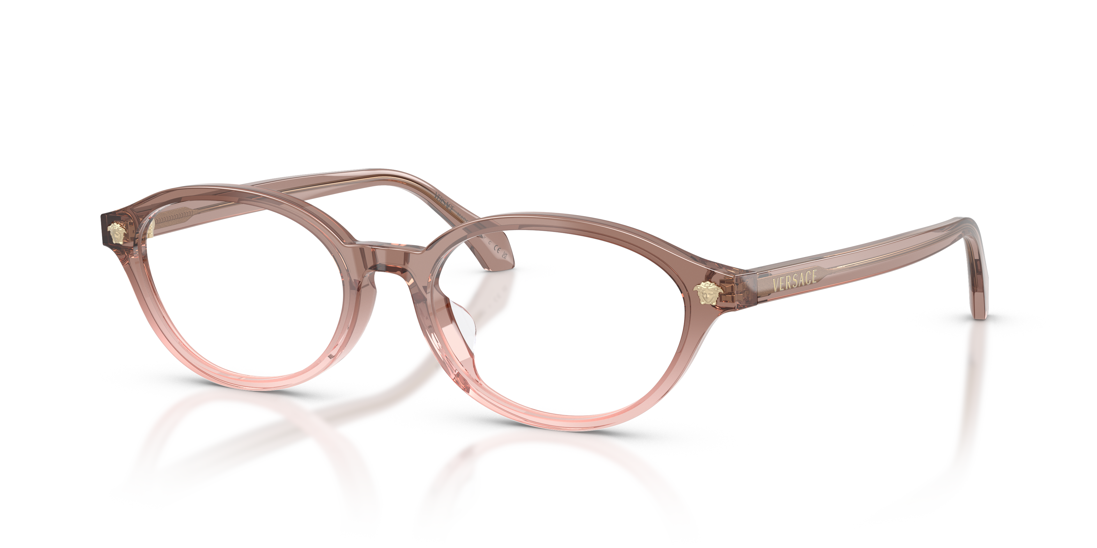 VE3393D Brown & Pink AcetaatEyeglass Frames van B24, Hoekweergave
