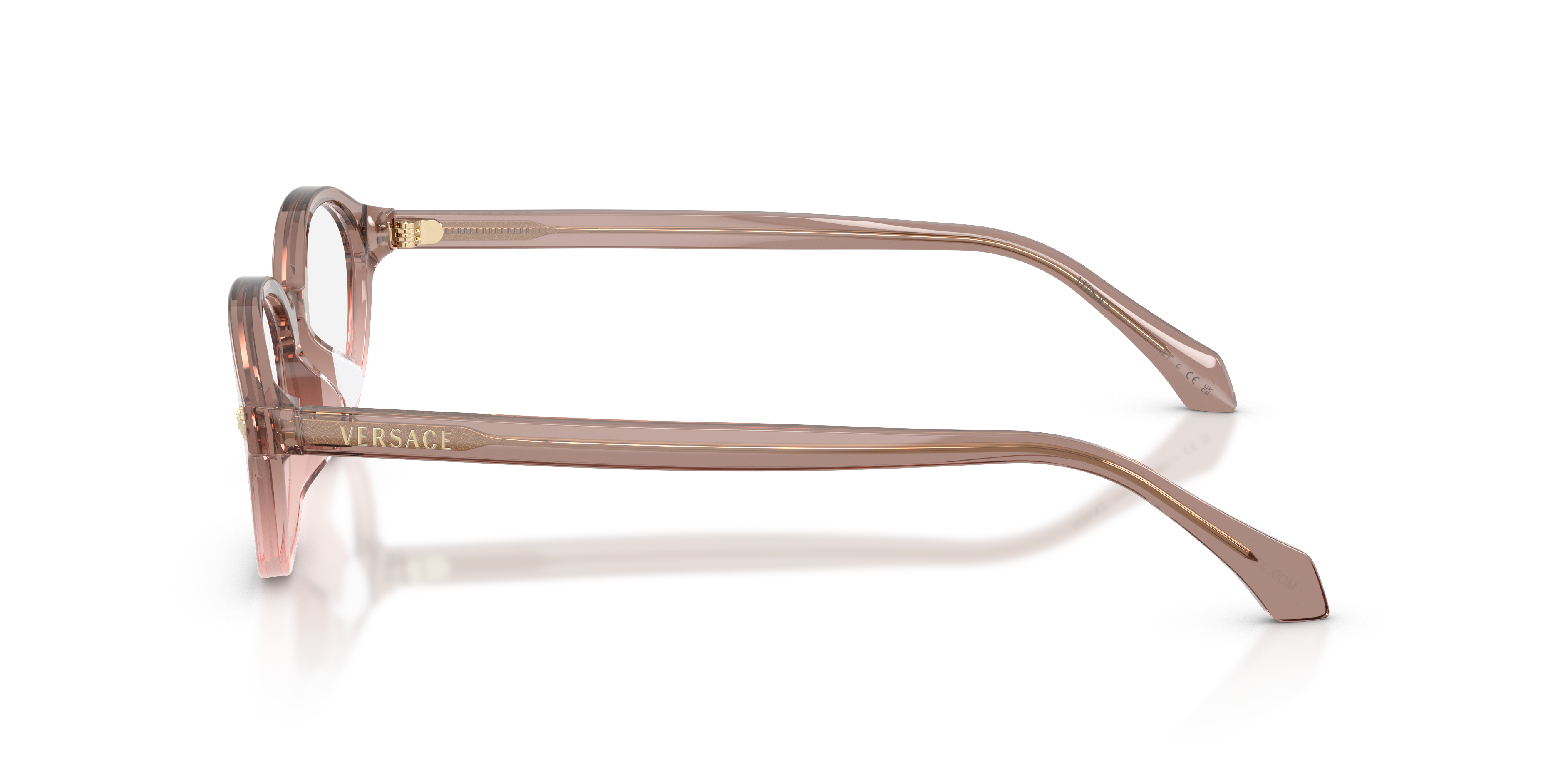 VE3393D Brown & Pink AcetaatEyeglass Frames van B24, Zijaanzicht