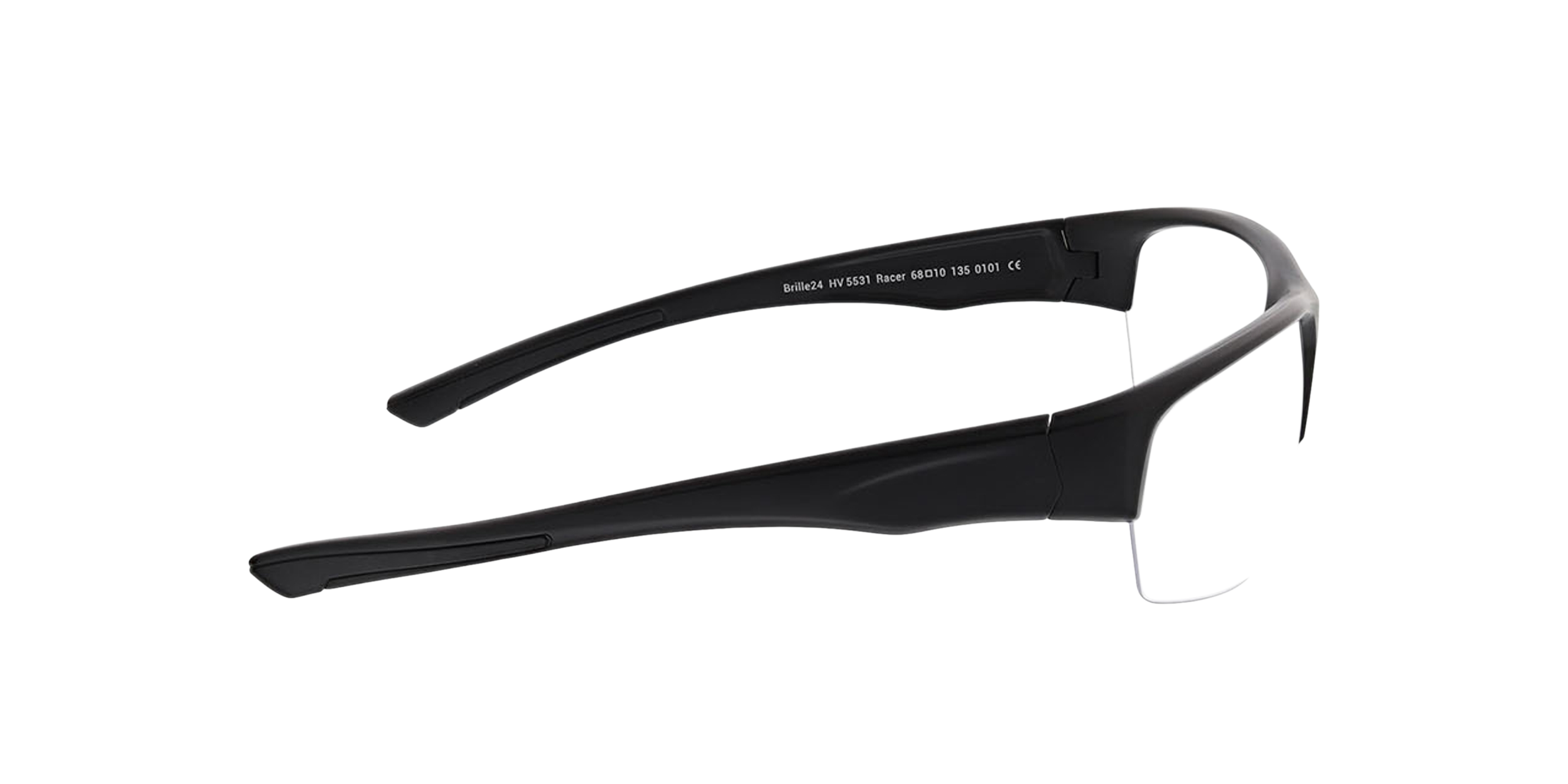 Racer Matt Black  &  Black KunststoffEyeglass Frames von B24, Seitenansicht