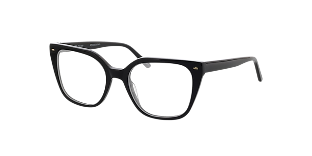 Beverly Zwart AcetaatEyeglass Frames van B24, Hoekweergave