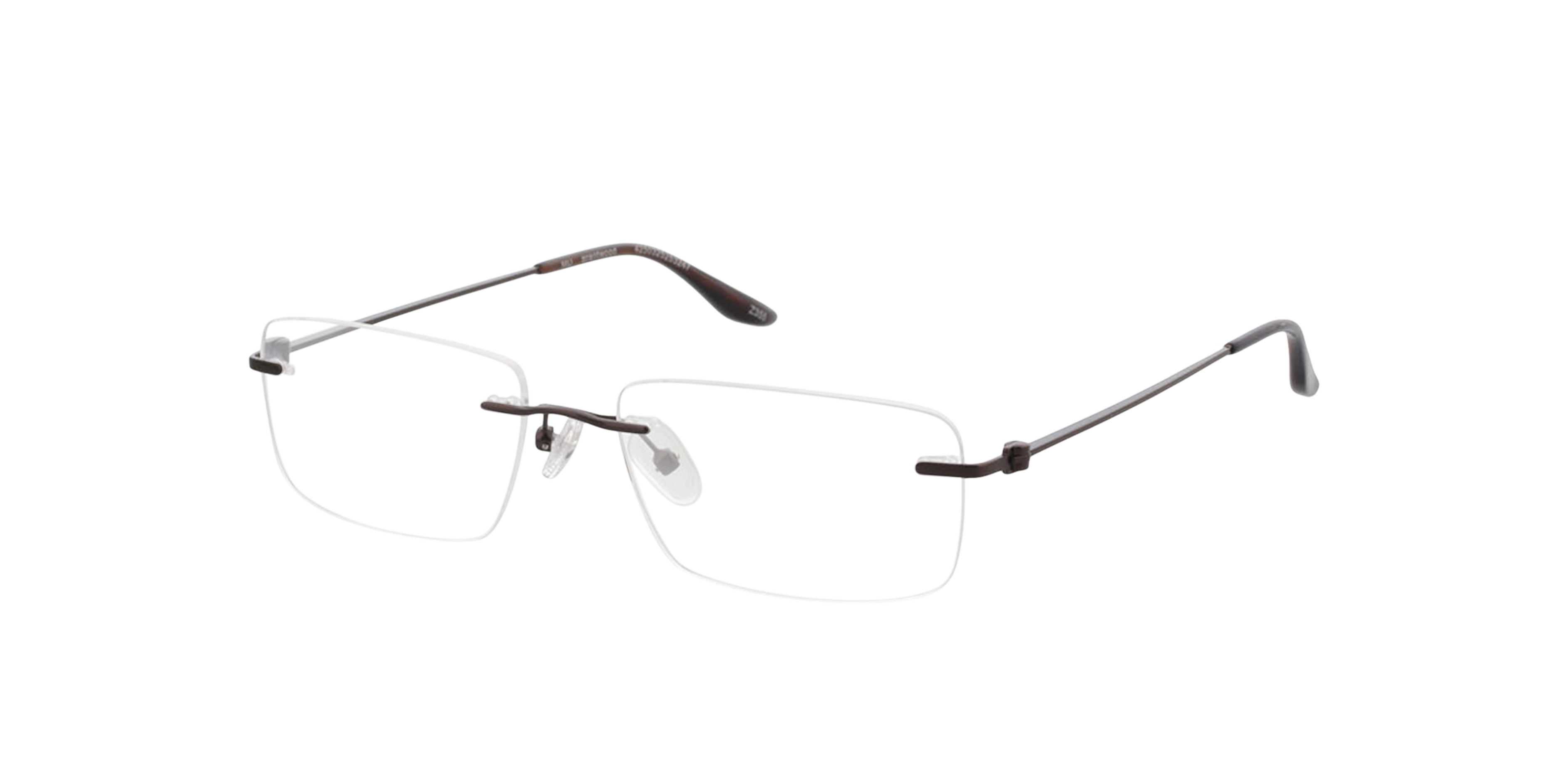 Brentwood Matbruin MetaalEyeglass Frames van B24, Hoekweergave