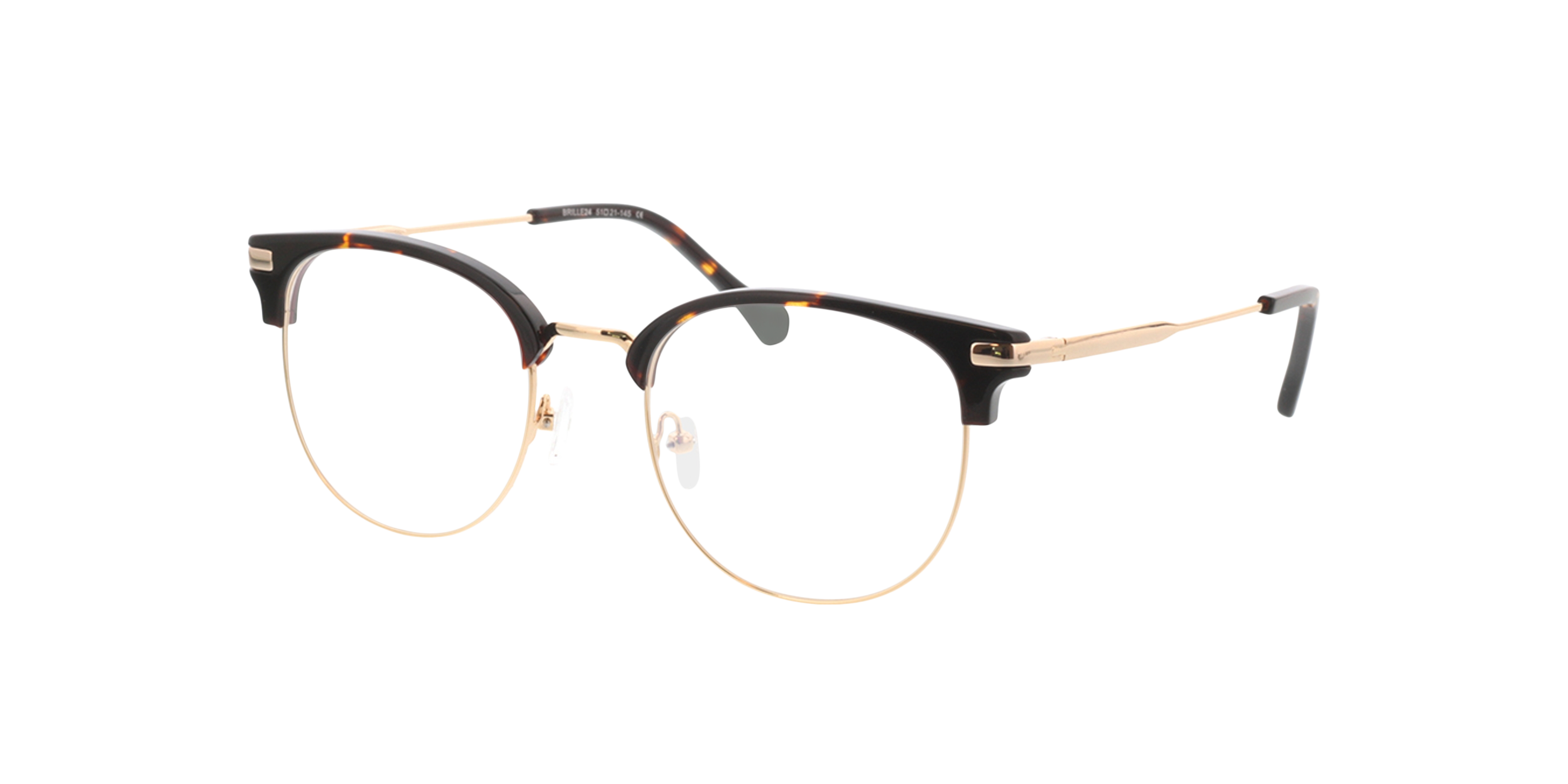 Wimbledon Gold  &  Brown MetallEyeglass Frames von B24, Dreiviertelansicht