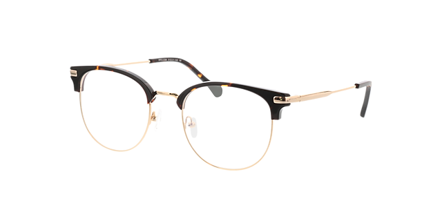 Wimbledon Gold  &  Brown MetallEyeglass Frames von B24, Dreiviertelansicht