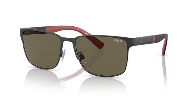 PH3143 Matzwart MetaalSunglass Frames van B24, Hoekweergave
