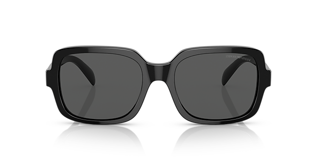 EA4195 Glanzend zwart AcetaatSunglass Frames van B24, Vooraanzicht