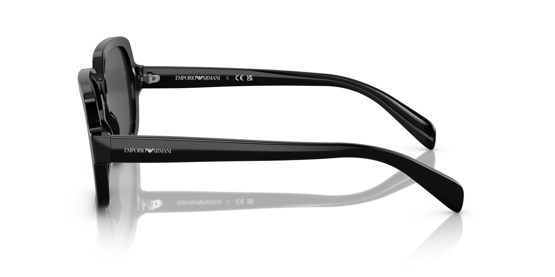 EA4195 Glanzend zwart AcetaatSunglass Frames van B24, Zijaanzicht