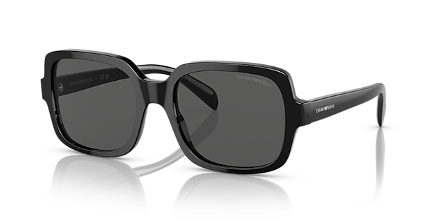 EA4195 Glanzend zwart AcetaatSunglass Frames van B24, Hoekweergave