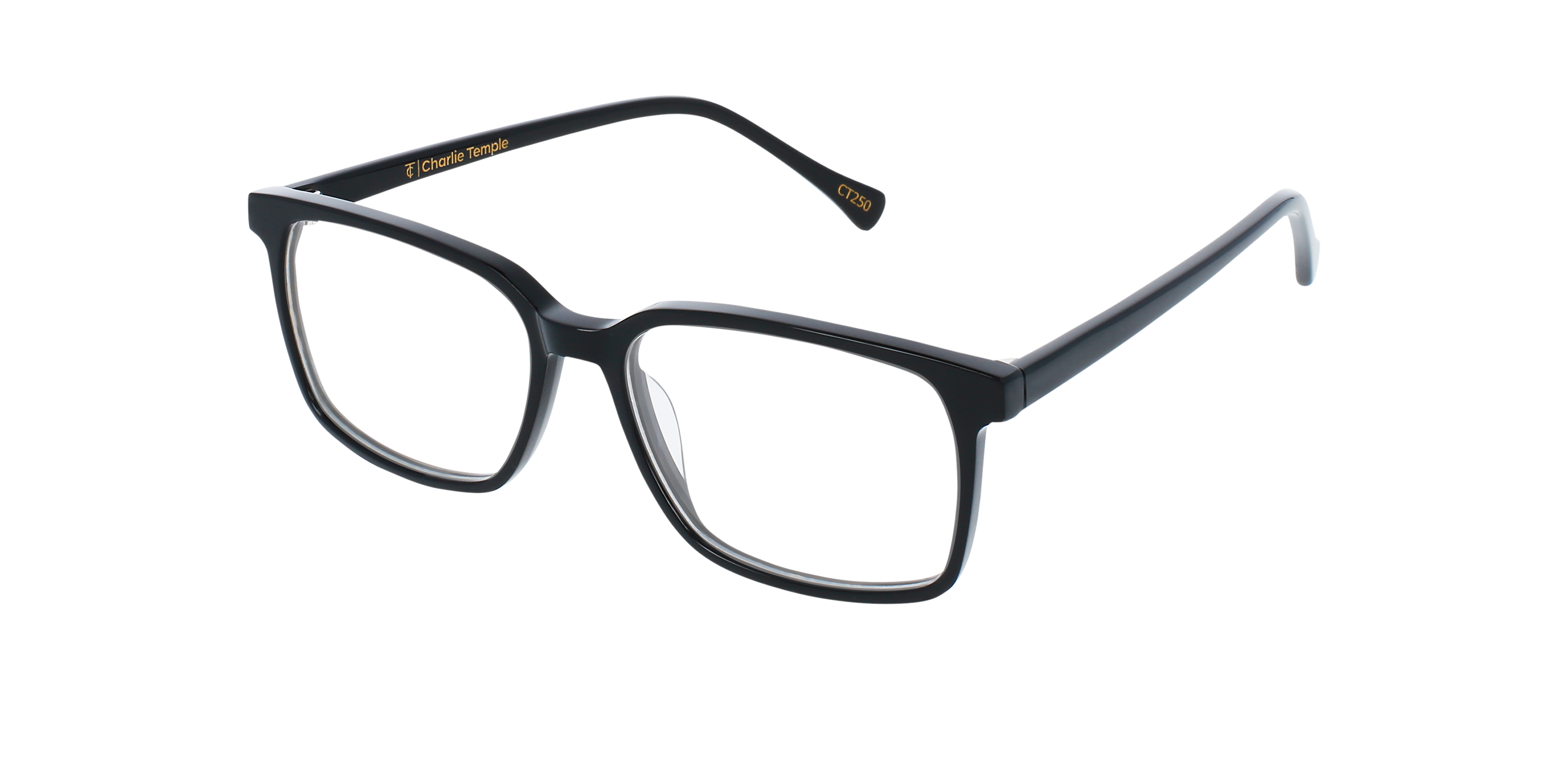 Mondrian Jet Black AcetaatEyeglass Frames van B24, Hoekweergave