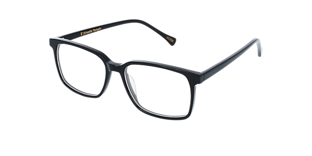 Mondrian Jet Black AcetaatEyeglass Frames van B24, Hoekweergave