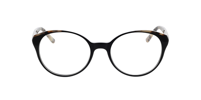 Erica Zwart  &  wit Havana AcetaatEyeglass Frames van B24, Vooraanzicht