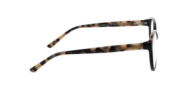 Erica Zwart  &  wit Havana AcetaatEyeglass Frames van B24, Zijaanzicht