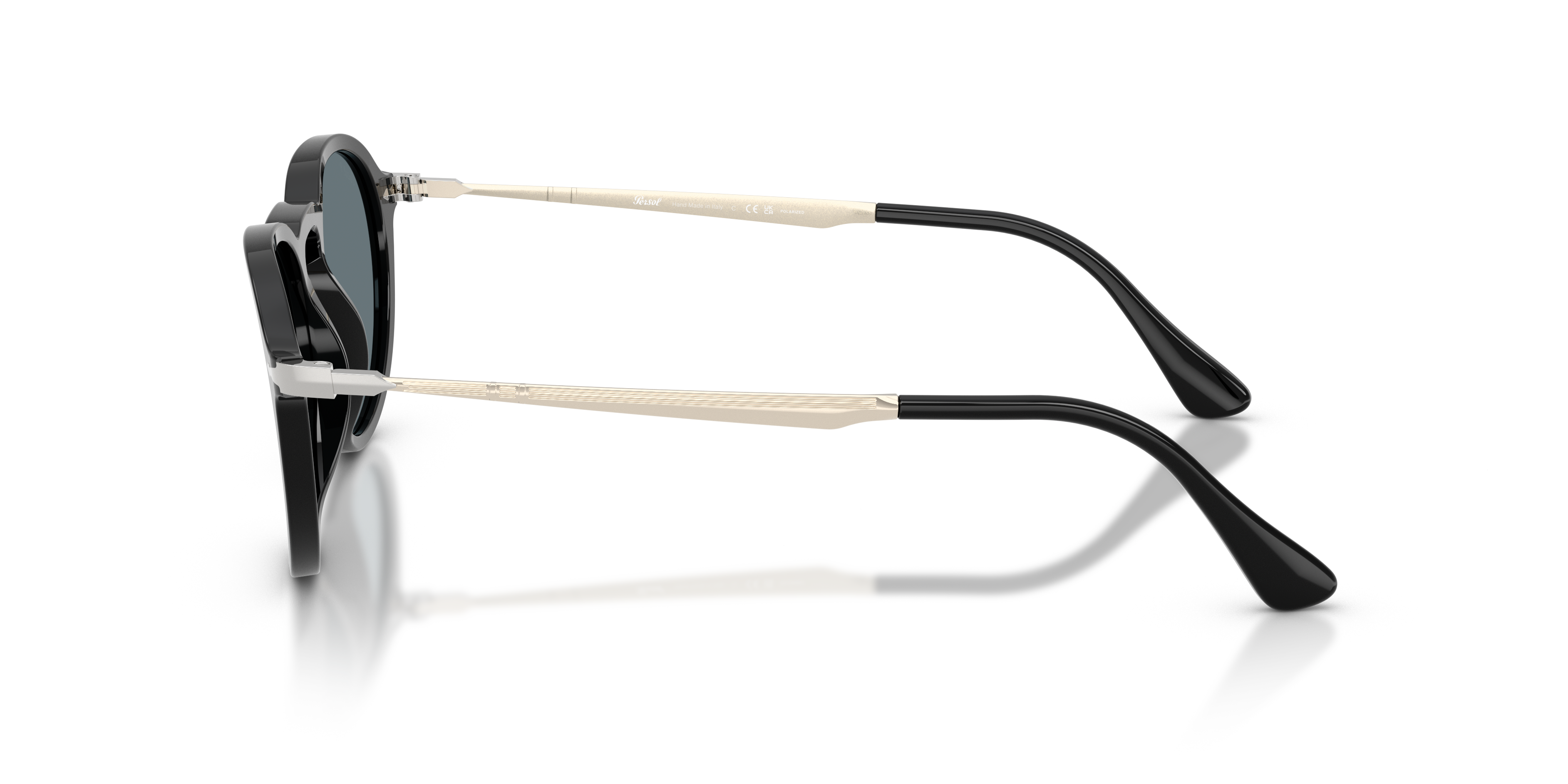 PO3383S Zwart AcetaatSunglass Frames van B24, Zijaanzicht