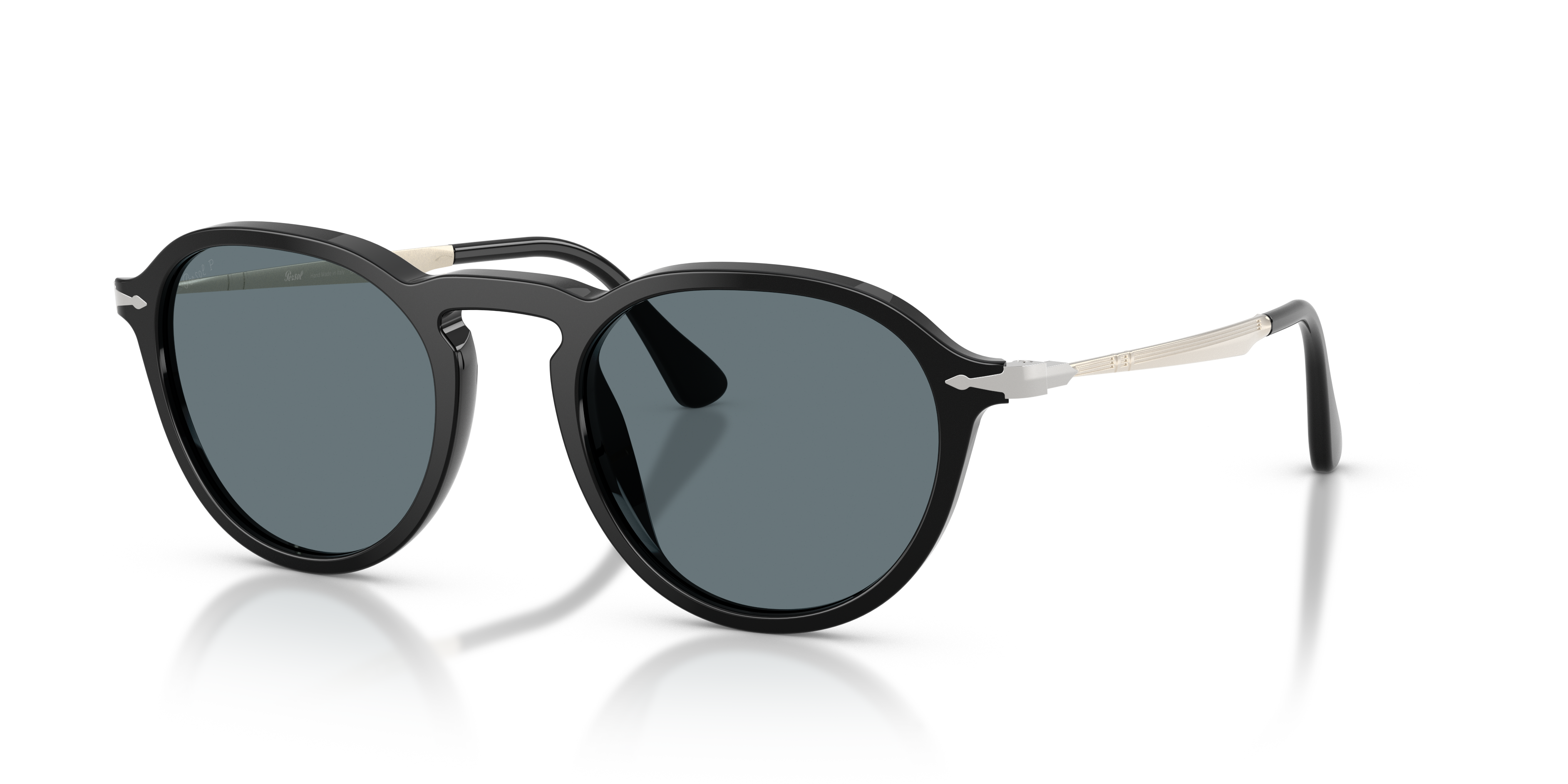 PO3383S Zwart AcetaatSunglass Frames van B24, Hoekweergave