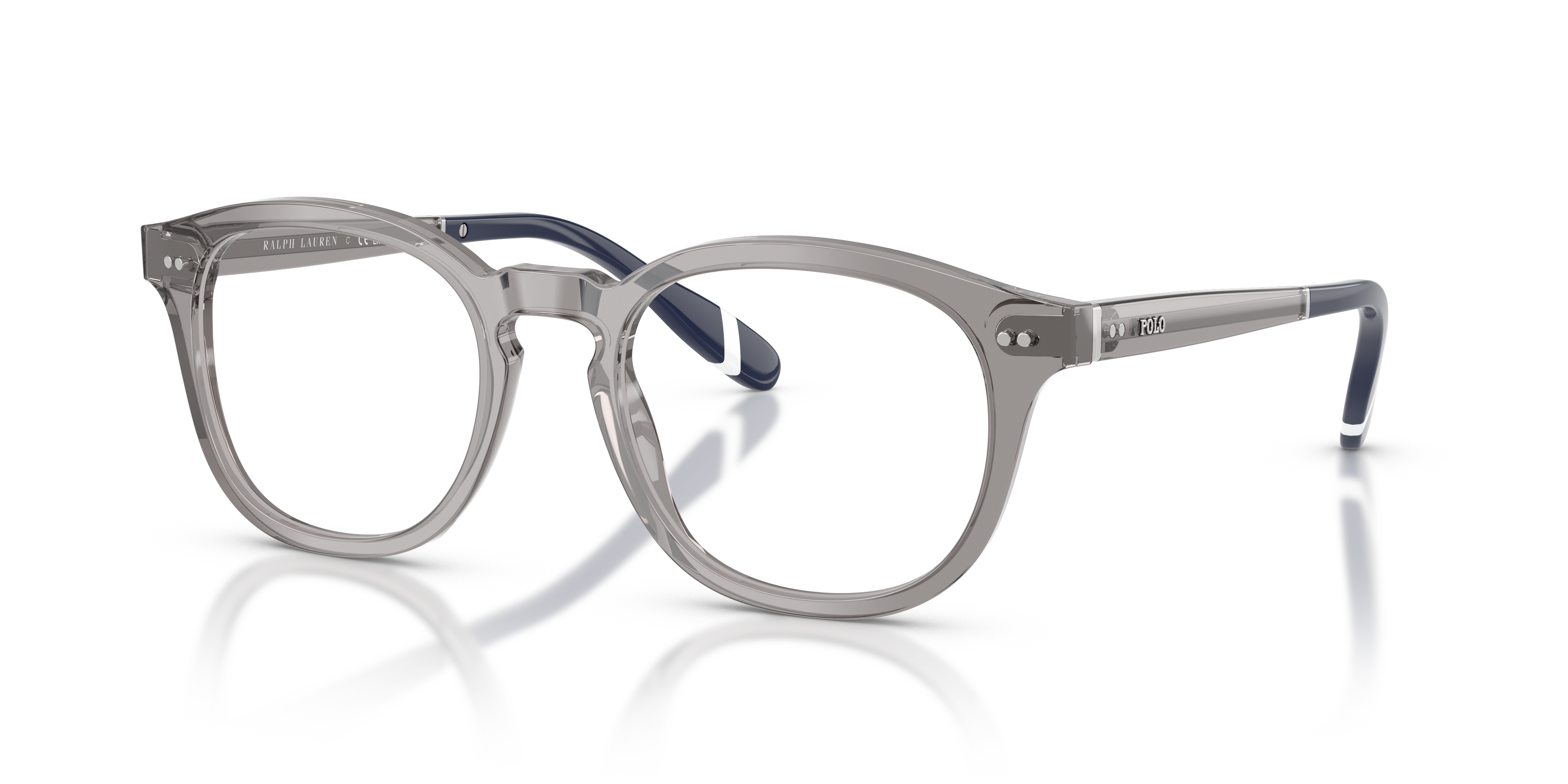 PH2267 Glänzendes transparentes Grau AcetatEyeglass Frames von B24, Dreiviertelansicht