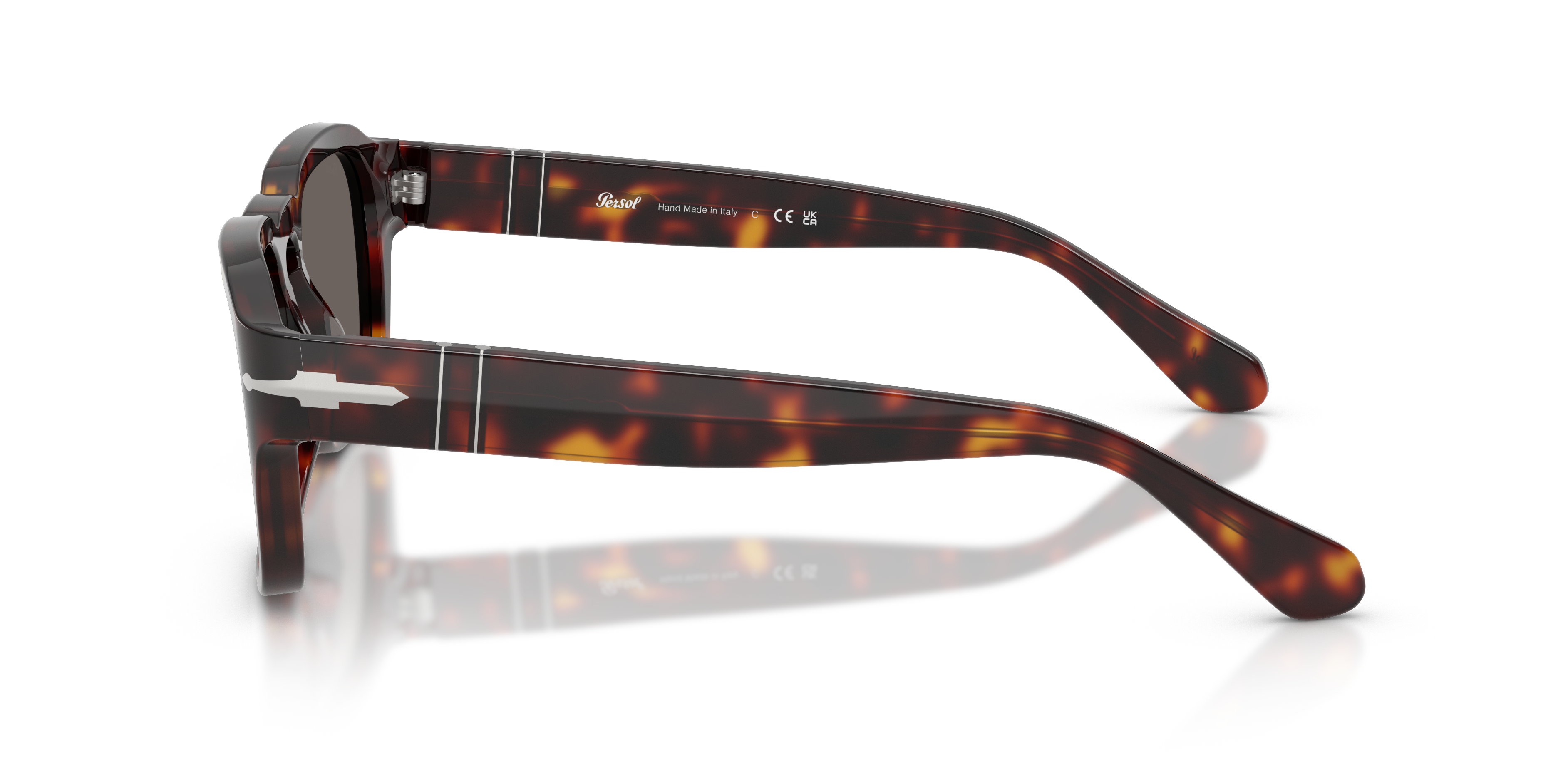 PO3386S Havana AcetaatSunglass Frames van B24, Zijaanzicht