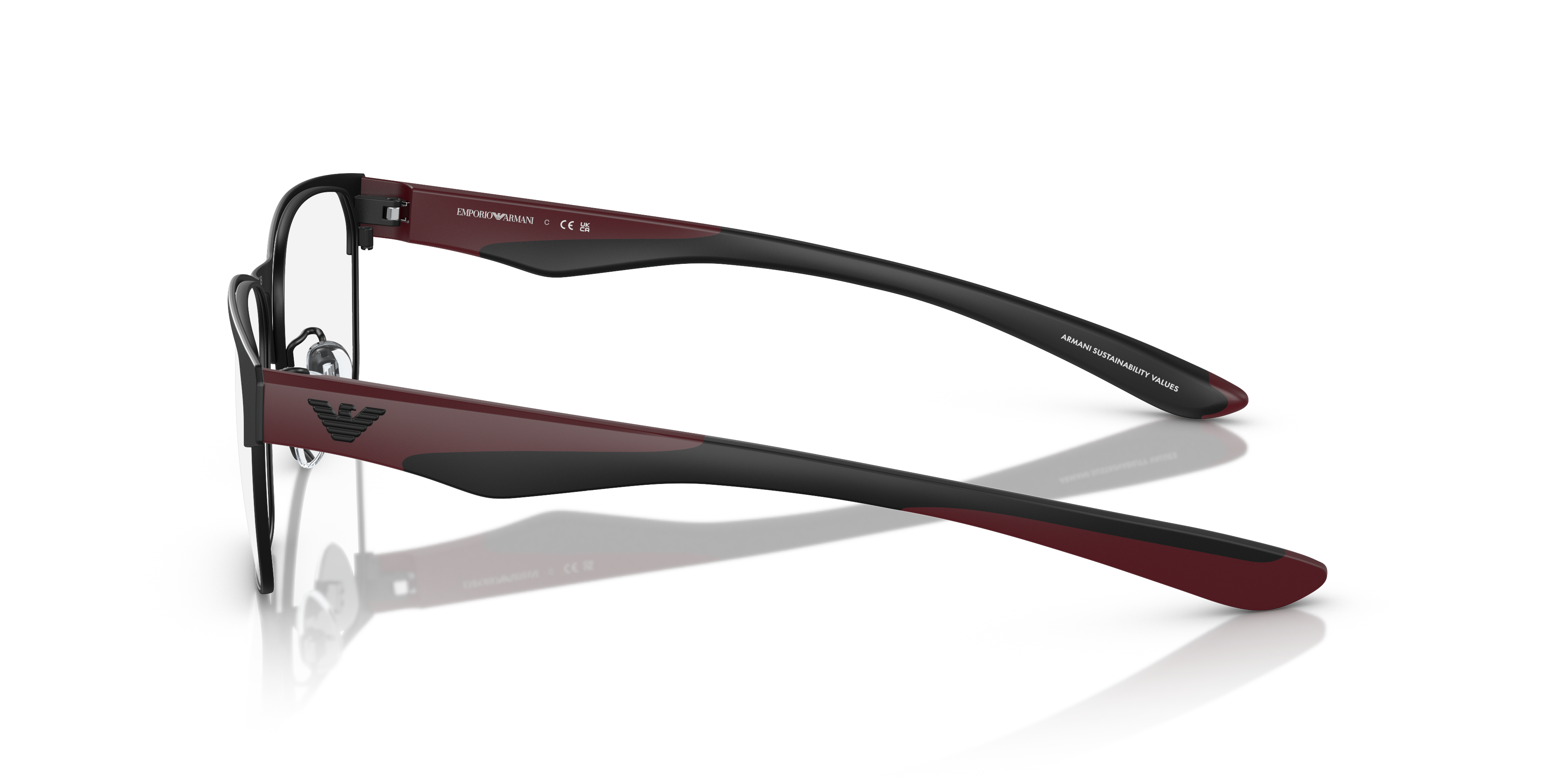 EA1141 Matzwart MetaalEyeglass Frames van B24, Zijaanzicht