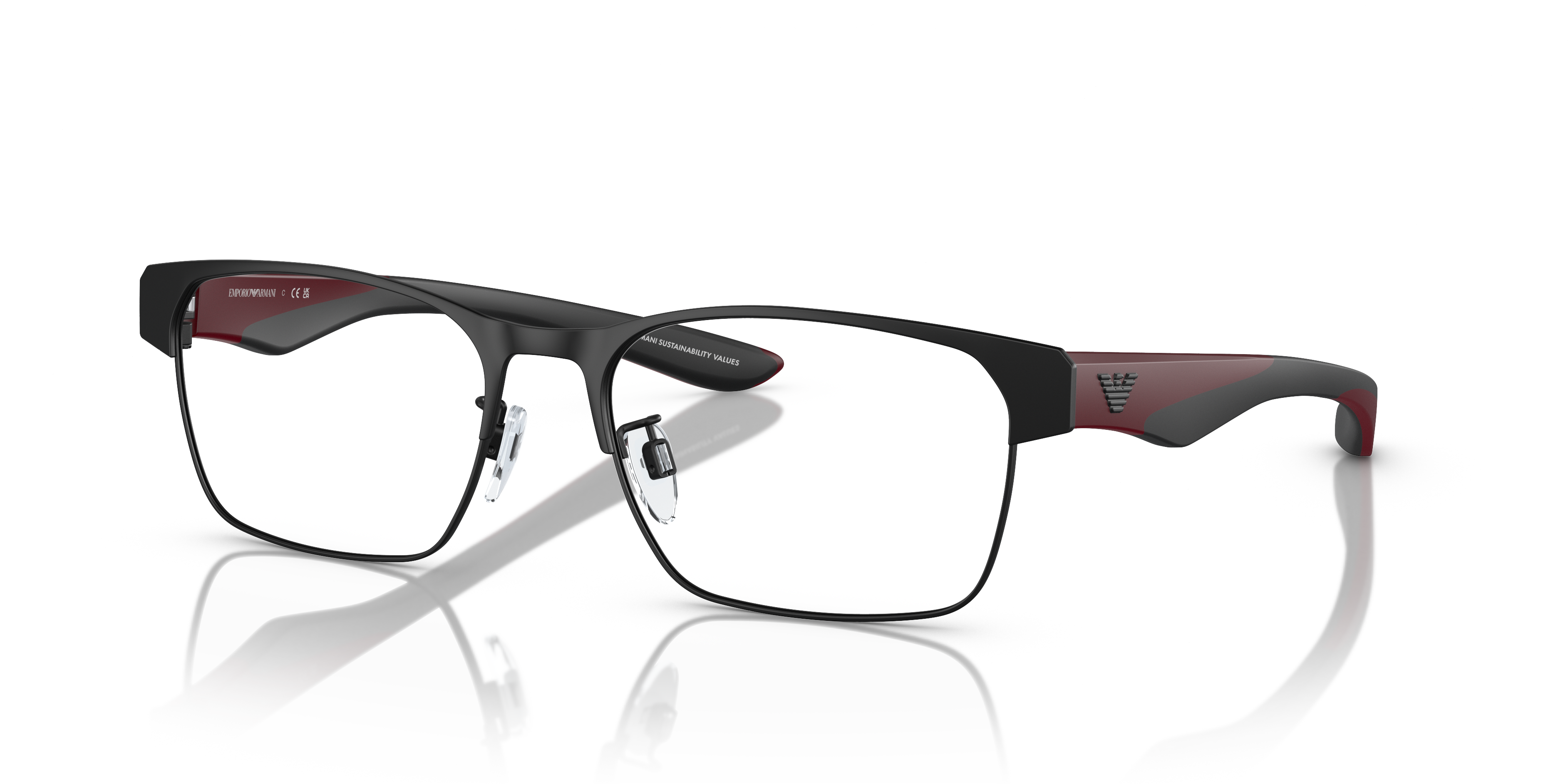 EA1141 Matzwart MetaalEyeglass Frames van B24, Hoekweergave