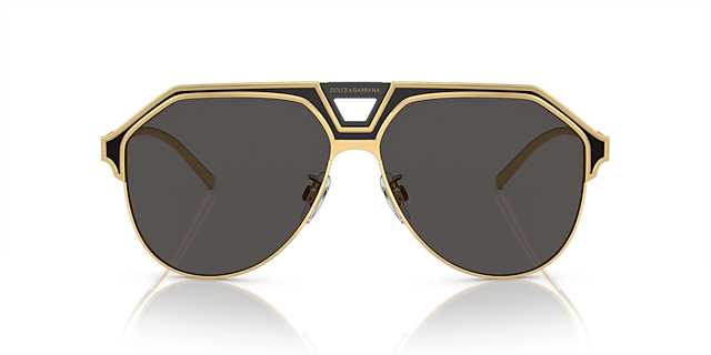 DG2257 Goud & matzwart MetaalSunglass Frames van B24, Vooraanzicht