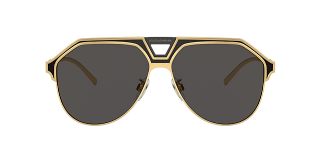 DG2257 Goud & matzwart MetaalSunglass Frames van B24, met getinte lenzen