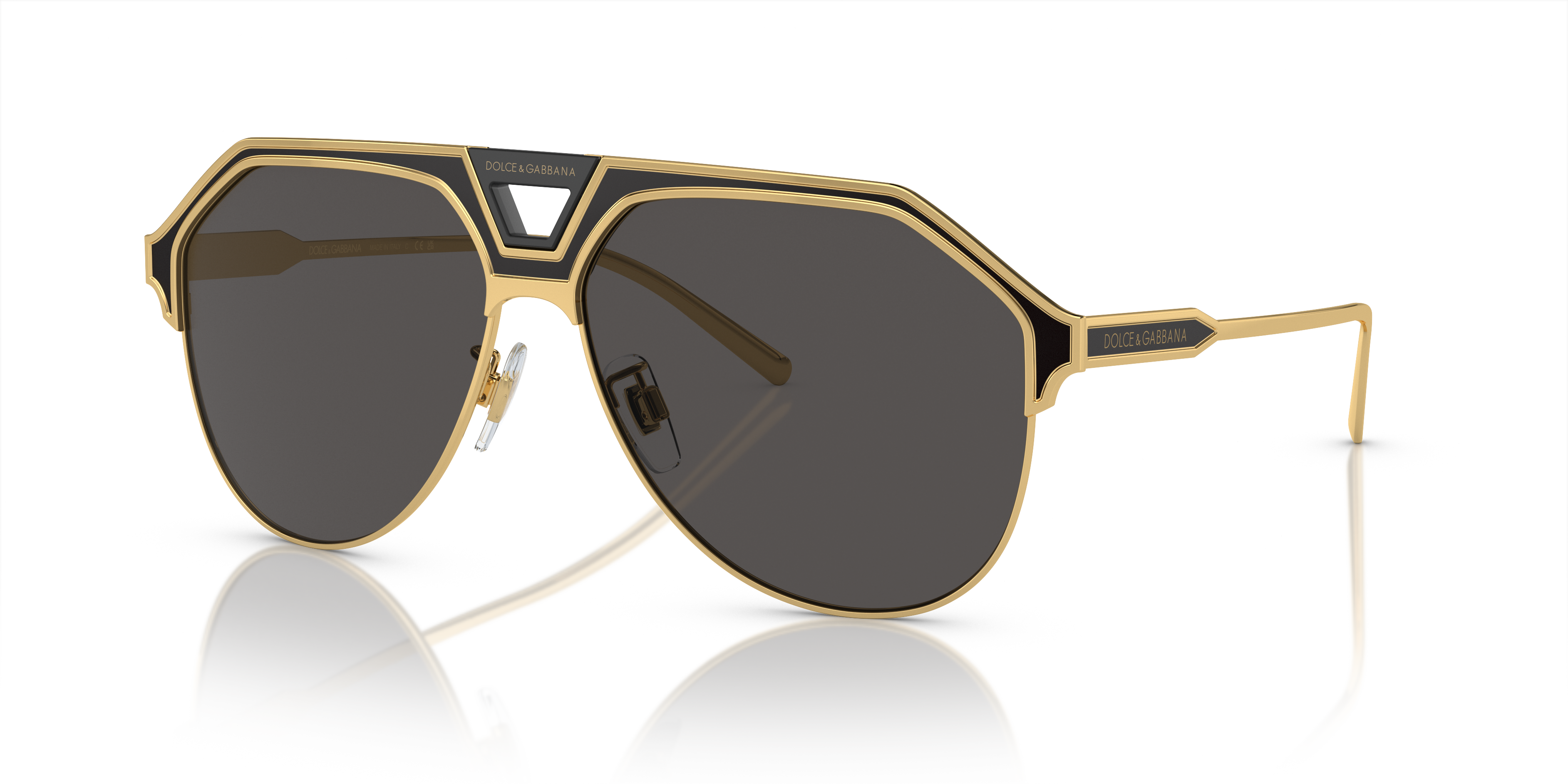 DG2257 Gold & Mattschwarz MetallSunglass Frames von B24, Dreiviertelansicht