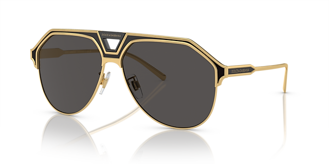 DG2257 Goud & matzwart MetaalSunglass Frames van B24, Hoekweergave