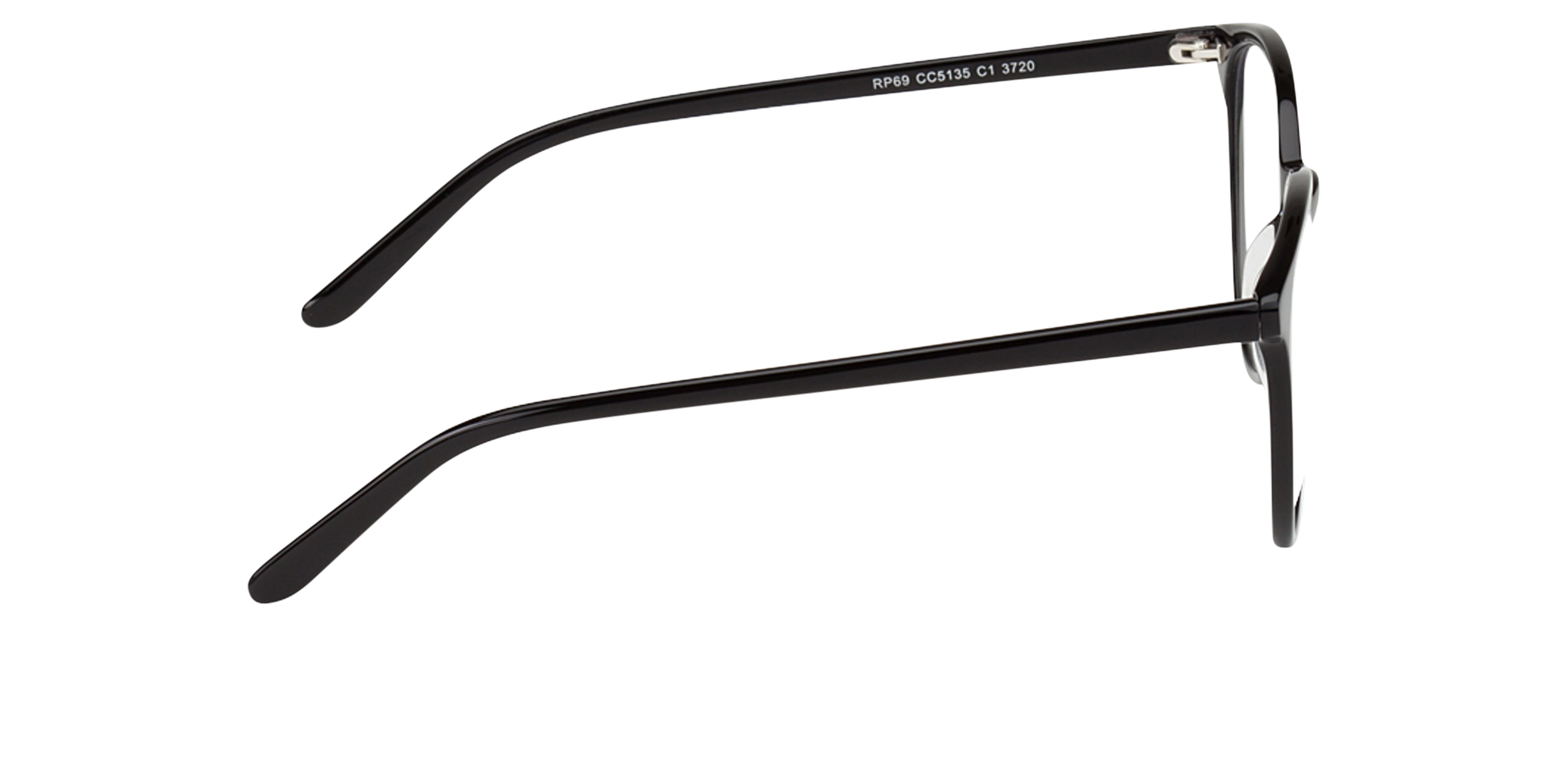 New York Schwarz AcetatEyeglass Frames von B24, Seitenansicht