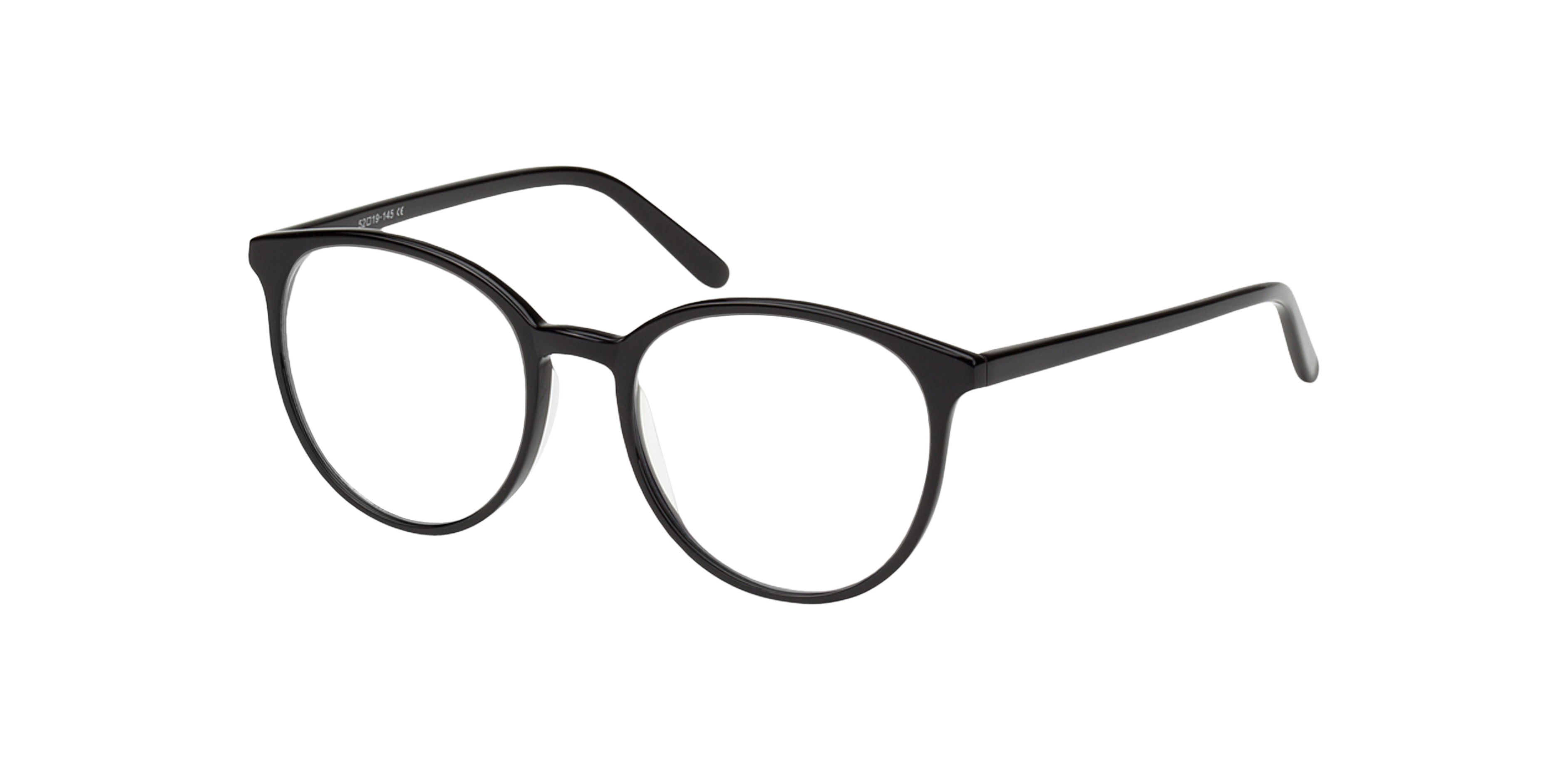 New York Schwarz AcetatEyeglass Frames von B24, Dreiviertelansicht