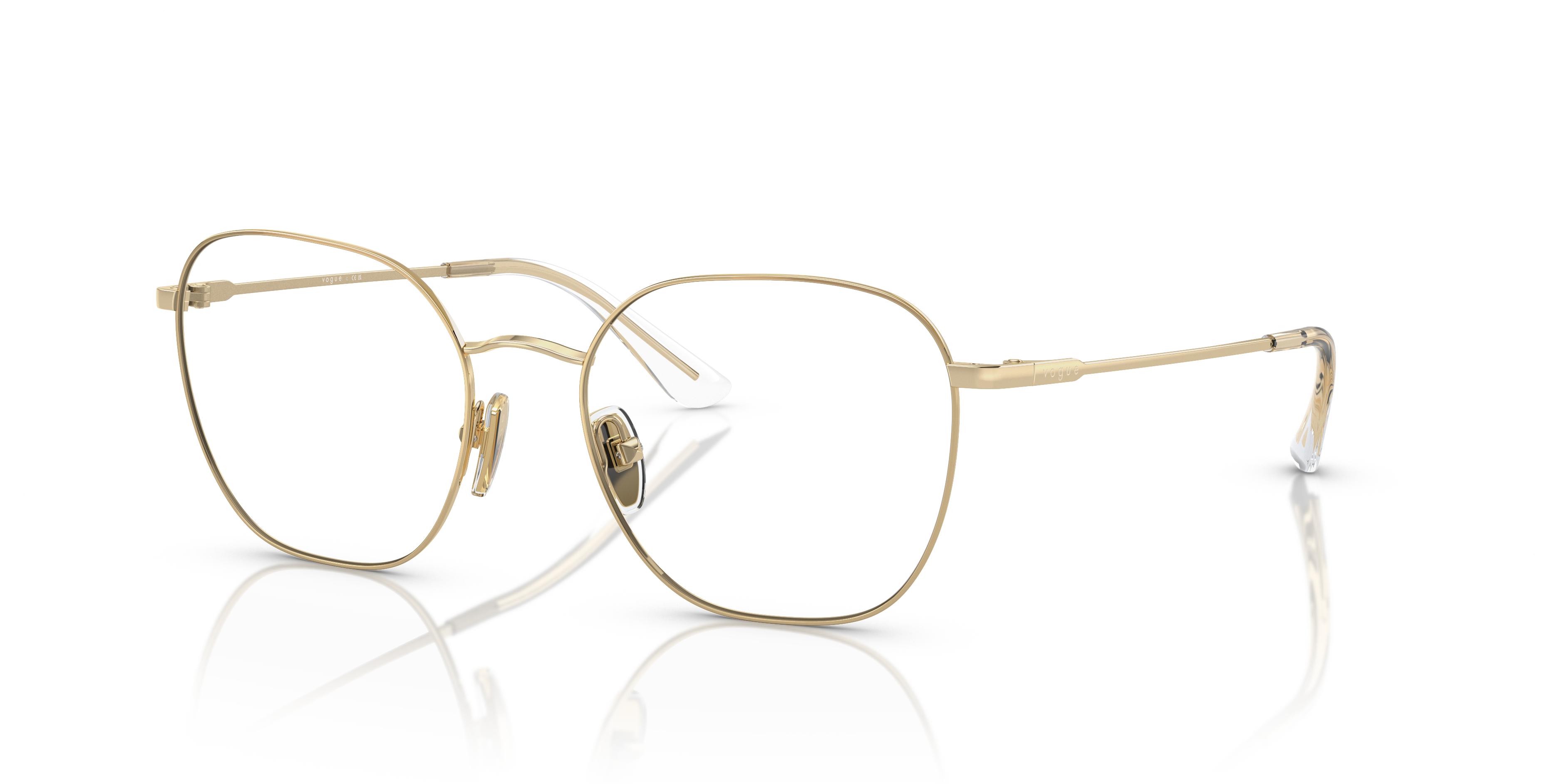 VO4178 Lichtgoud MetaalEyeglass Frames van B24, Hoekweergave