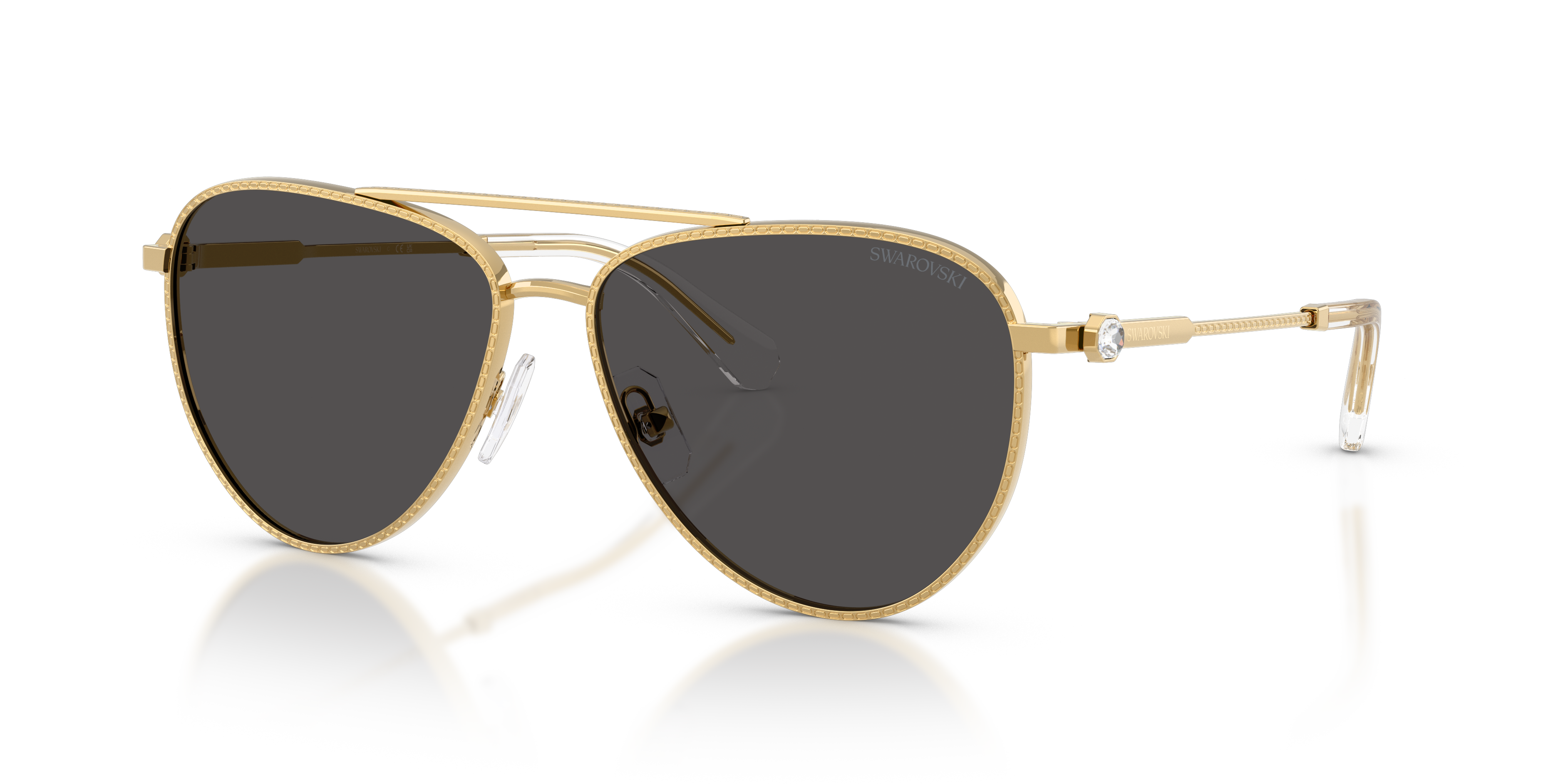 SK7031 Goud MetaalSunglass Frames van B24, Hoekweergave