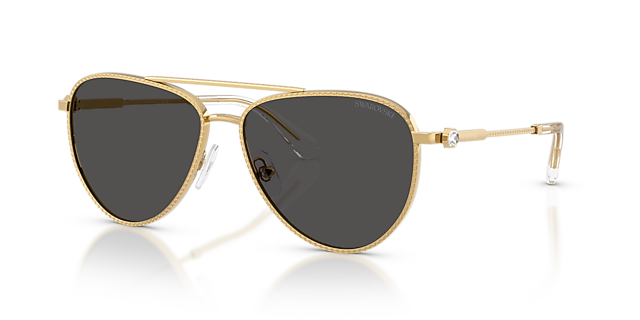 SK7031 Goud MetaalSunglass Frames van B24, Hoekweergave