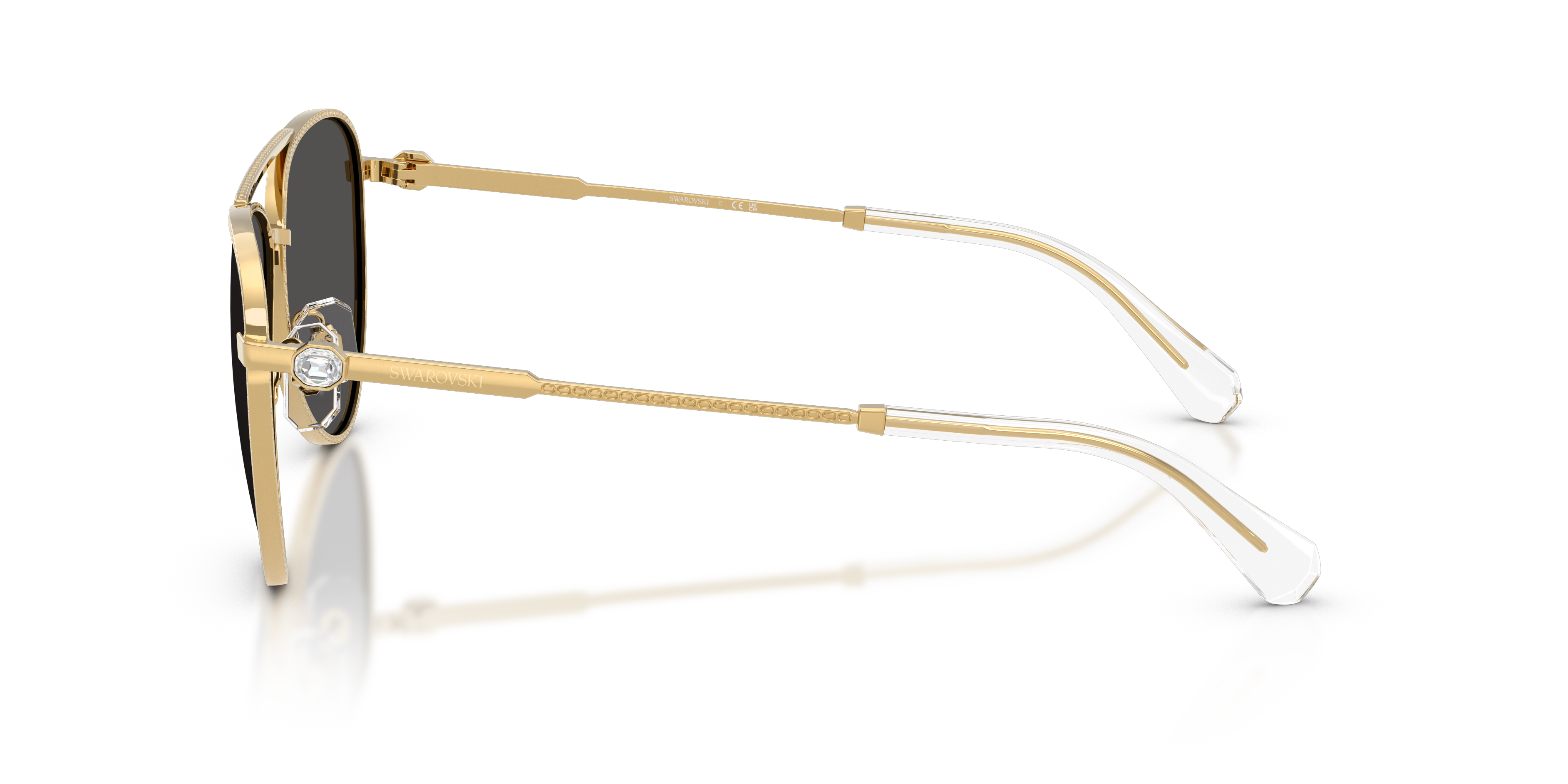 SK7031 Goud MetaalSunglass Frames van B24, Zijaanzicht