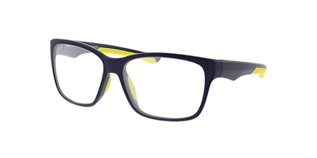 Force Matblauw & geel KunststofEyeglass Frames van B24, Hoekweergave
