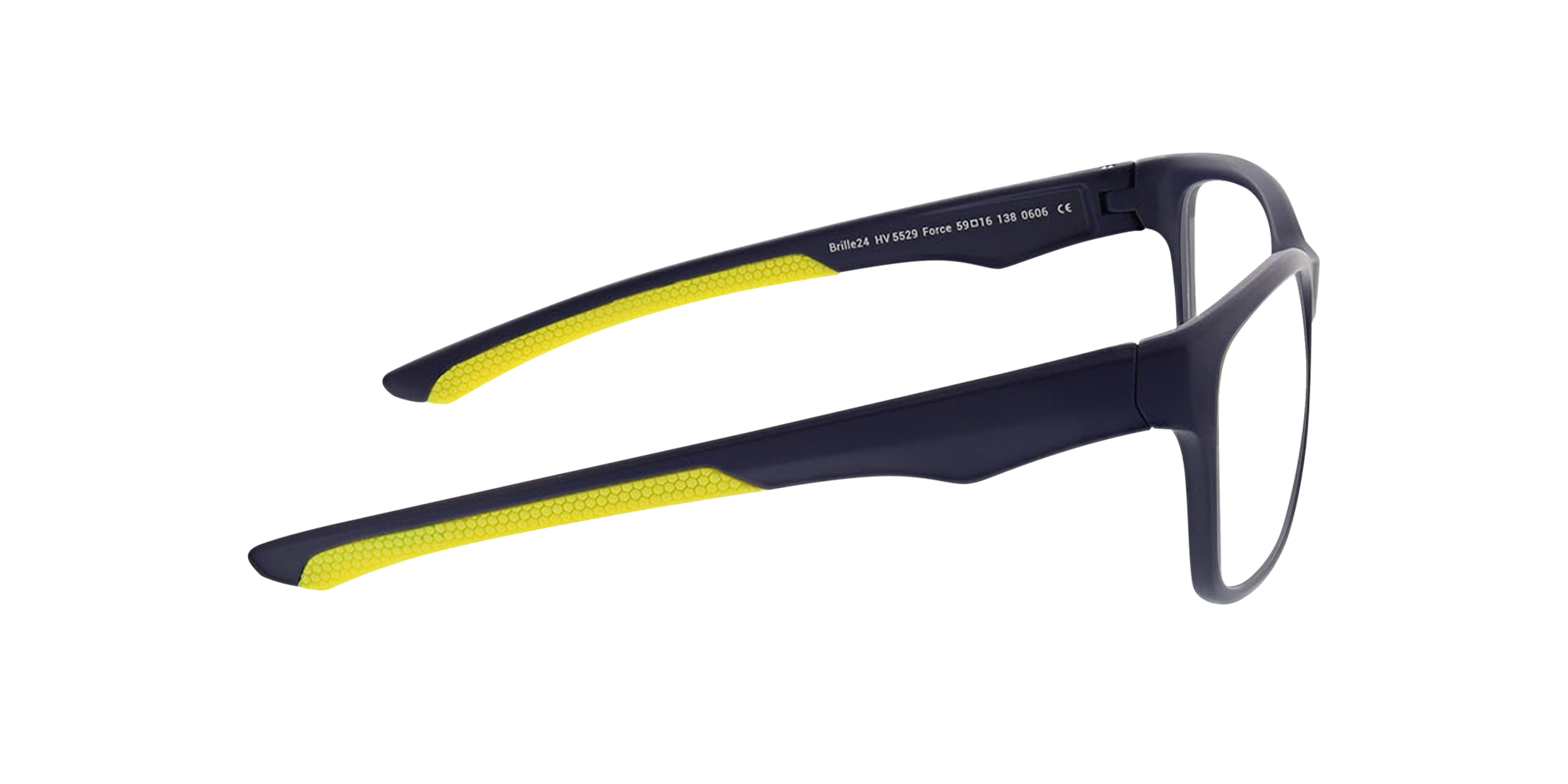 Force Matblauw  &  geel KunststofEyeglass Frames van B24, Zijaanzicht