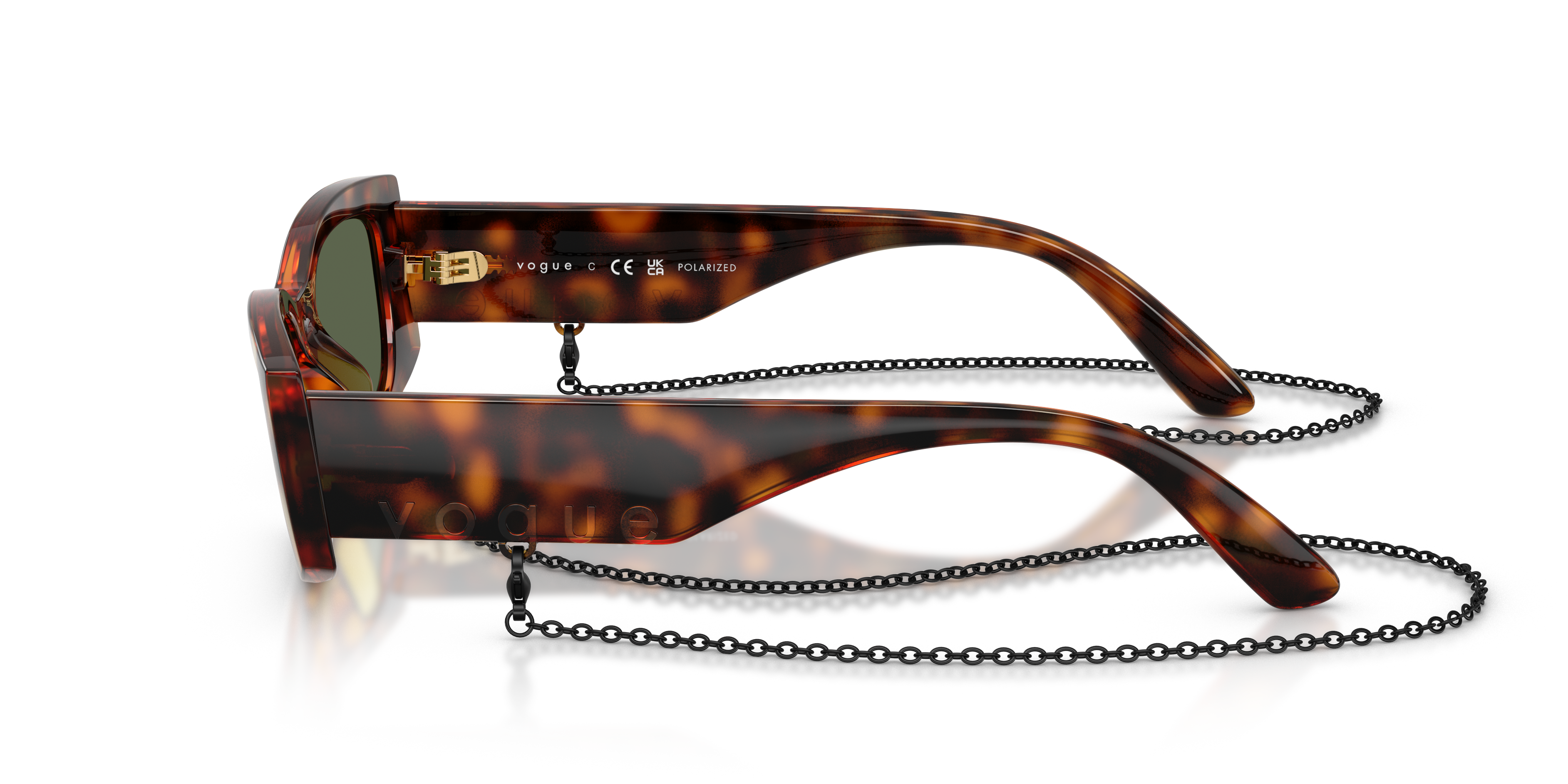 VO5655SU Donker Havana KunststofSunglass Frames van B24, Zijaanzicht