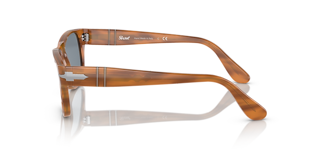 PO3288S Bruin Gestreept AcetaatSunglass Frames van B24, Zijaanzicht