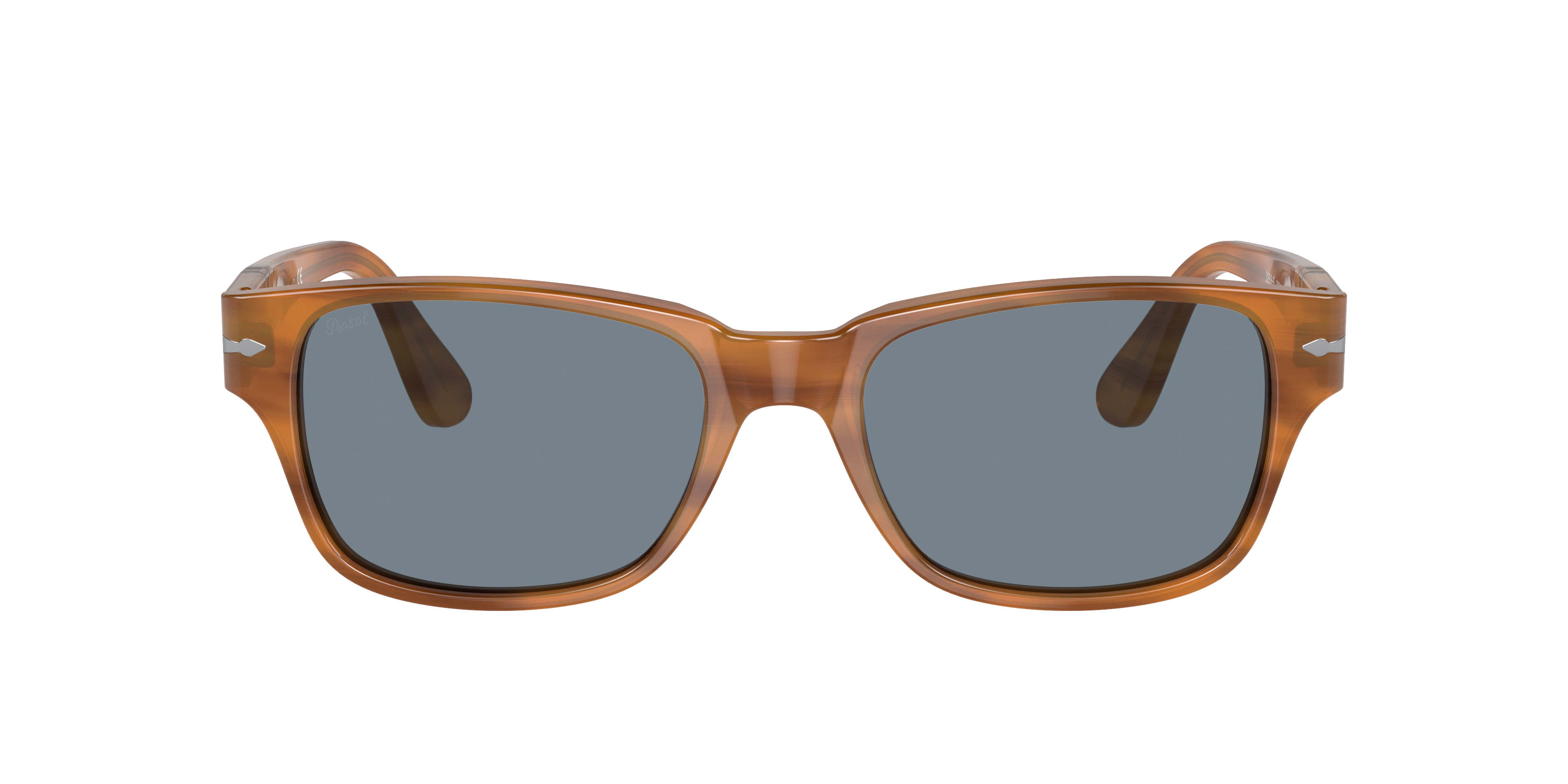 PO3288S Bruin Gestreept AcetaatSunglass Frames van B24, met getinte lenzen