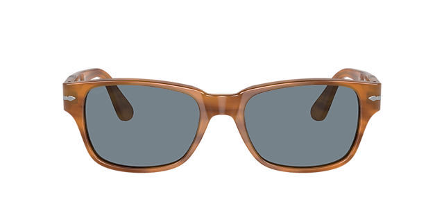 PO3288S Bruin Gestreept AcetaatSunglass Frames van B24, met getinte lenzen