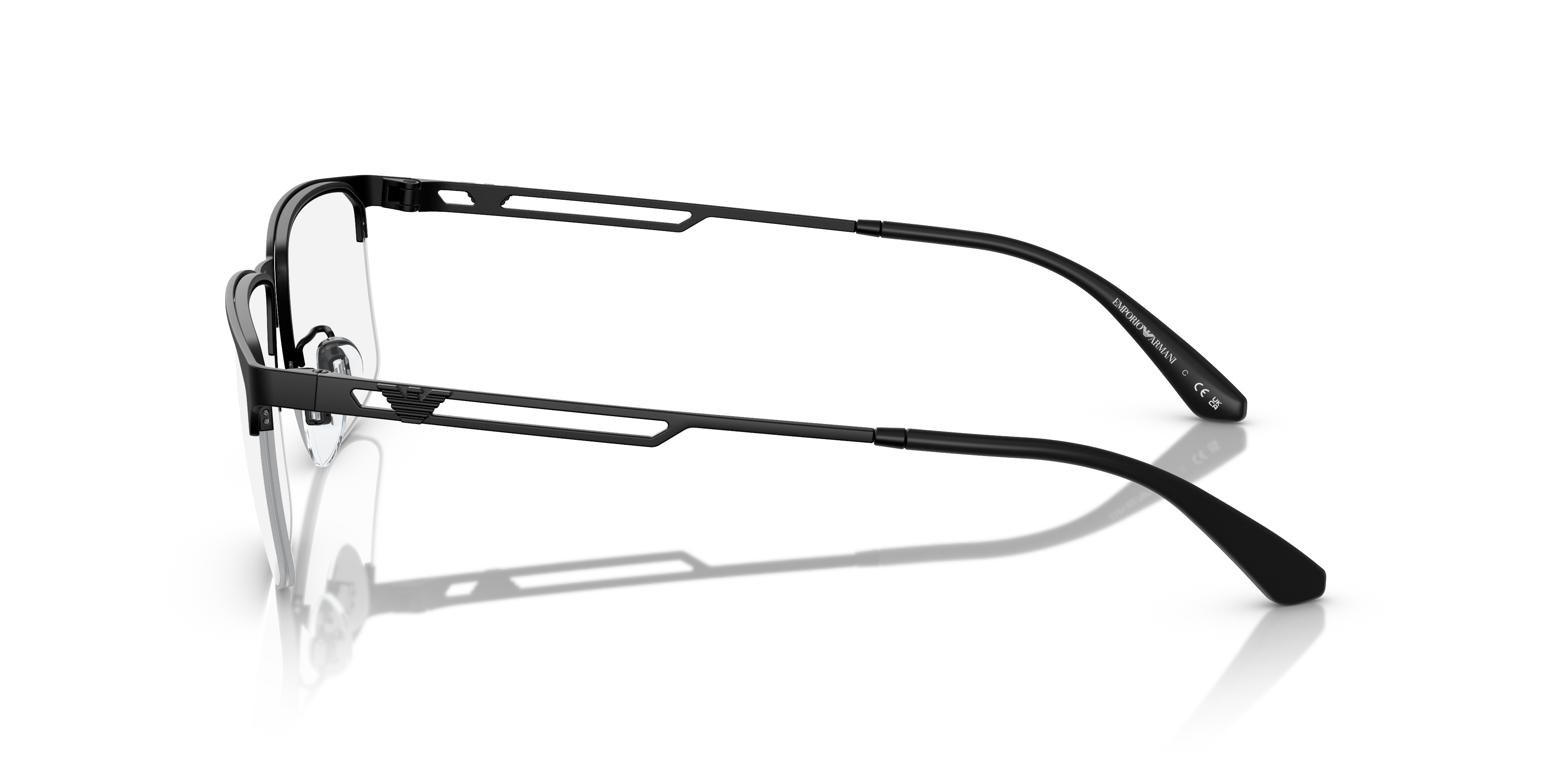 EA1143 Matt Schwarz MetallEyeglass Frames von B24, Seitenansicht