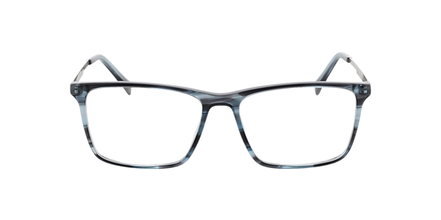 Aaron Blauw hoorn  &  matzilver AcetaatEyeglass Frames van B24, Vooraanzicht