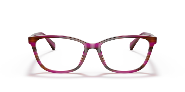 RA7133U Striped Brown Purple AcetaatEyeglass Frames van B24, Vooraanzicht