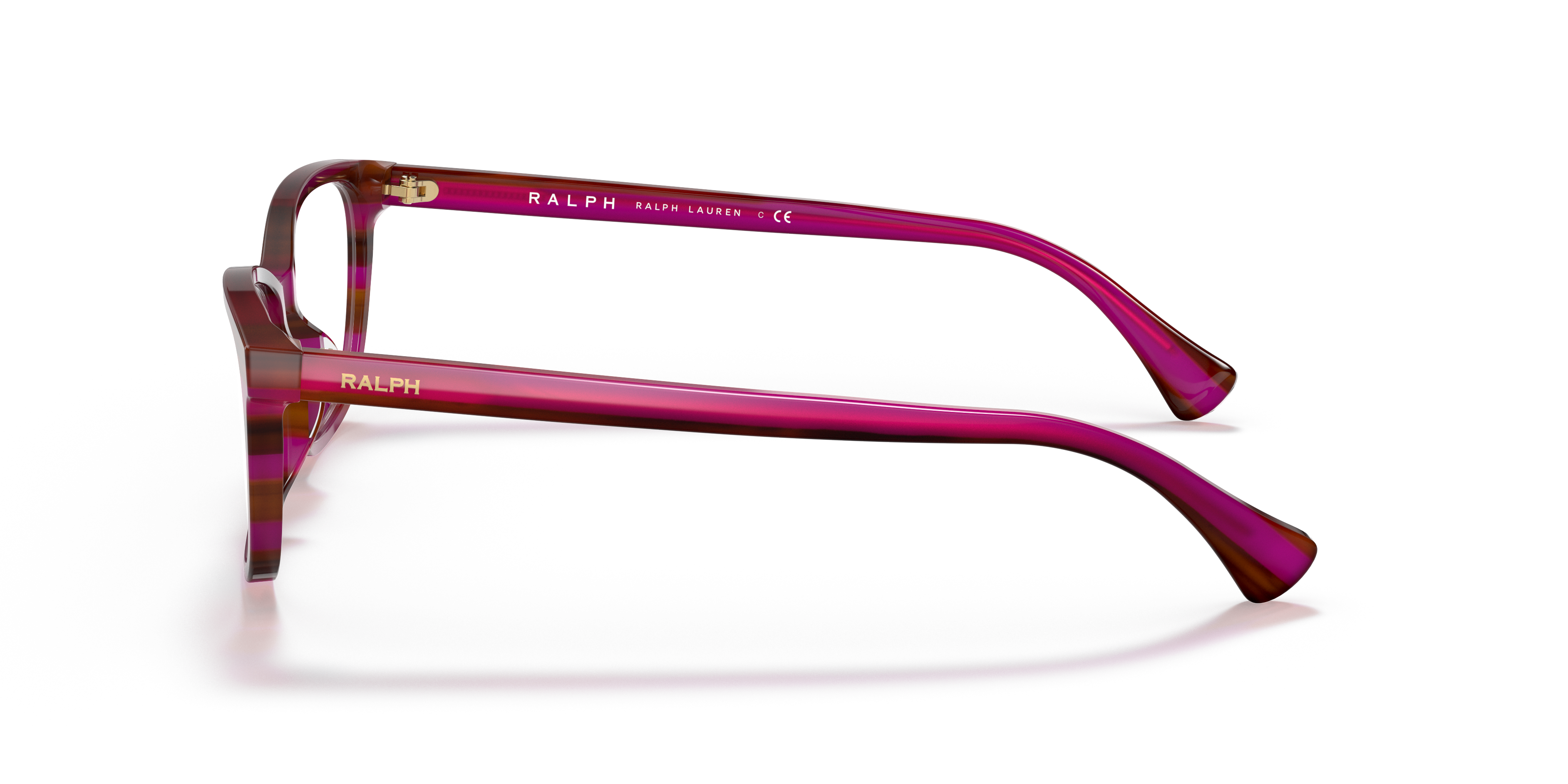 RA7133U Striped Brown Purple AcetaatEyeglass Frames van B24, Zijaanzicht